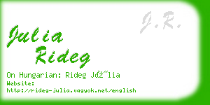 julia rideg business card